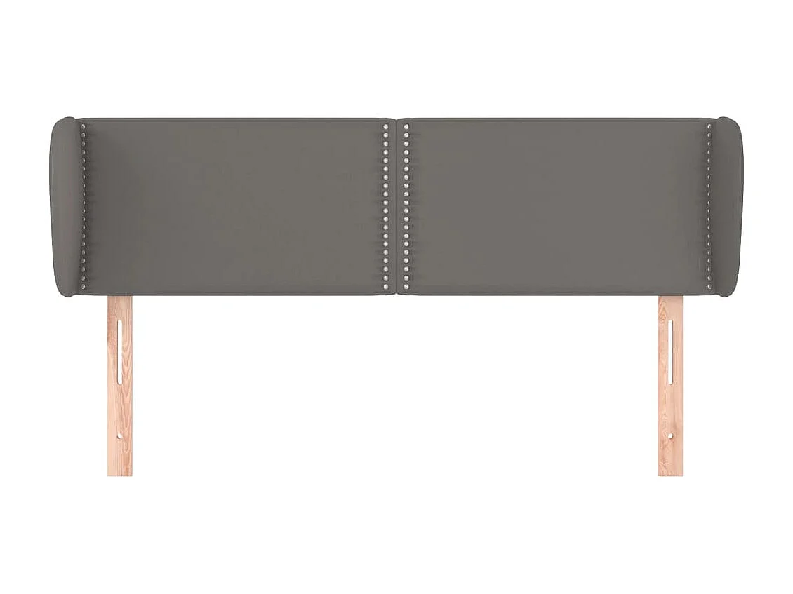 Cabecero de cuero sintético gris 147x23x78/88 cm ES53399