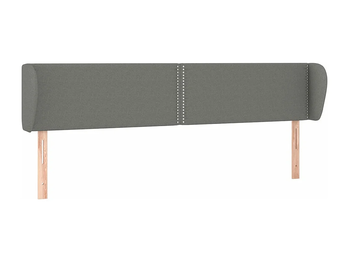 Testiera | Testata del letto ad Orecchio Grigio Scuro 163x23x78/88 cm in Tessuto