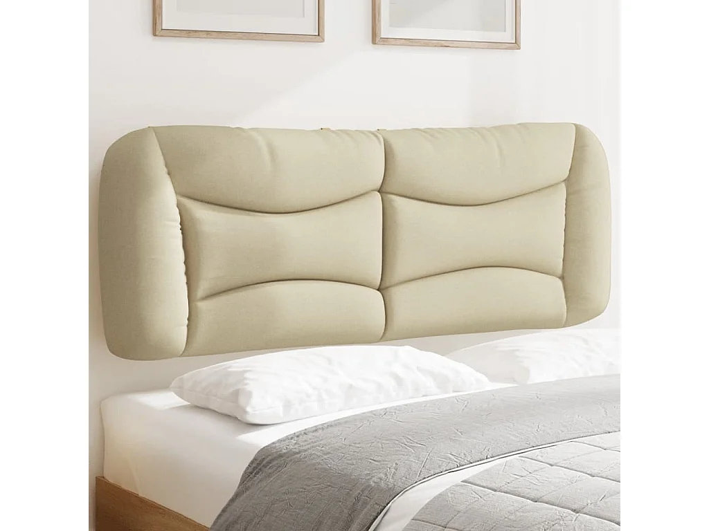 Hoofdbordkussen 140 cm stof crèmekleurig NL892397