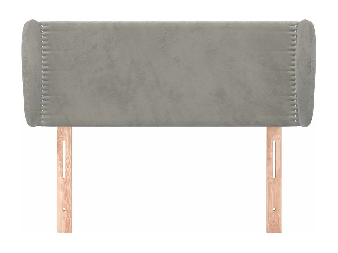 Testiera | Testata del letto ad Orecchio Grigio Chiaro 103x23x78/88 cm in Velluto