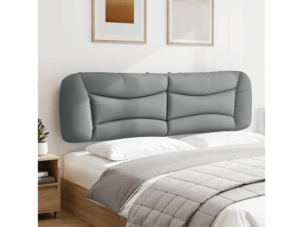 Tête de lit-Coussin gris clair 180 cm tissu QED95646