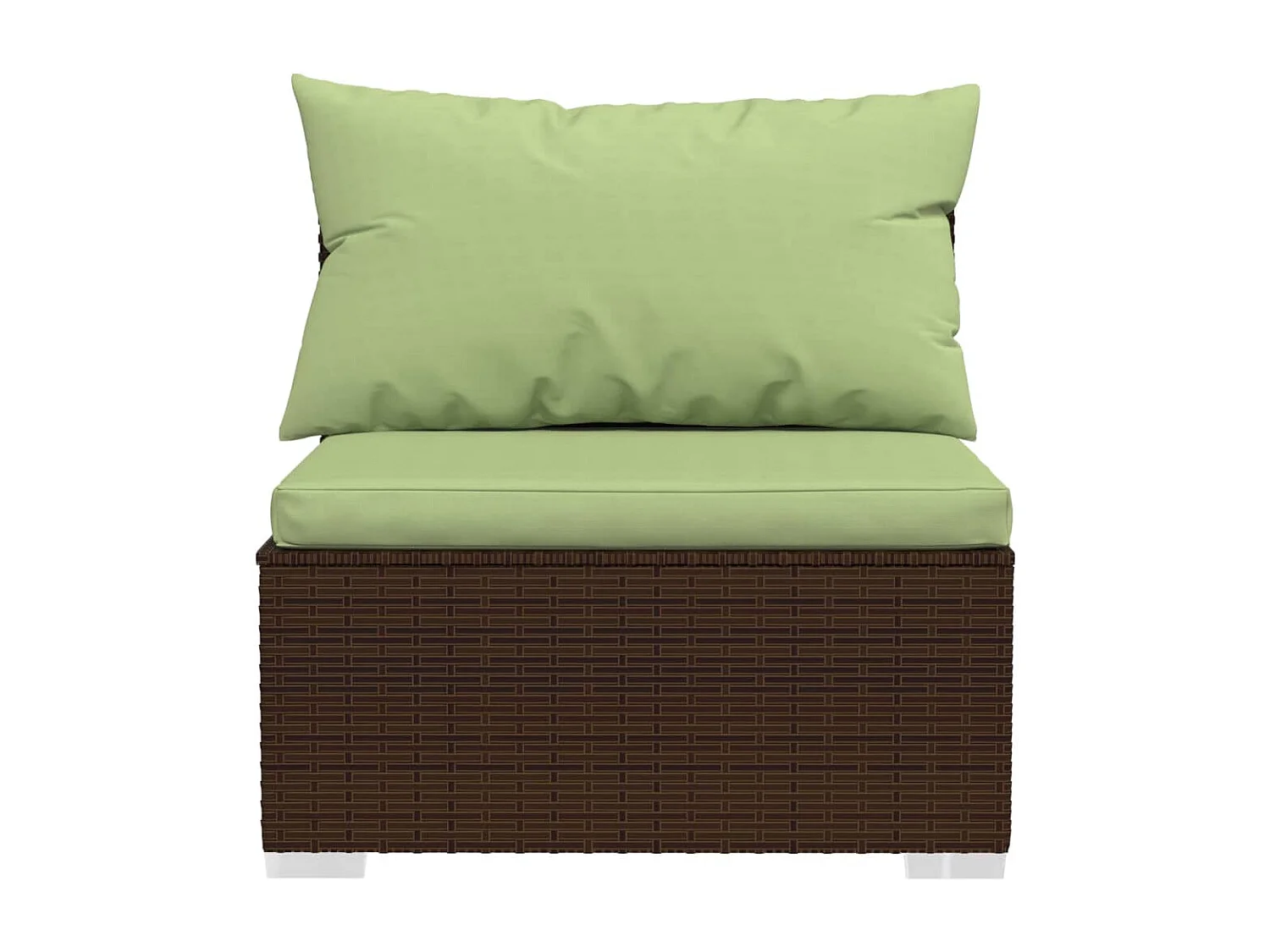 4 pcs conjunto lounge jardim c/ almofadões vime PE castanho PT25523