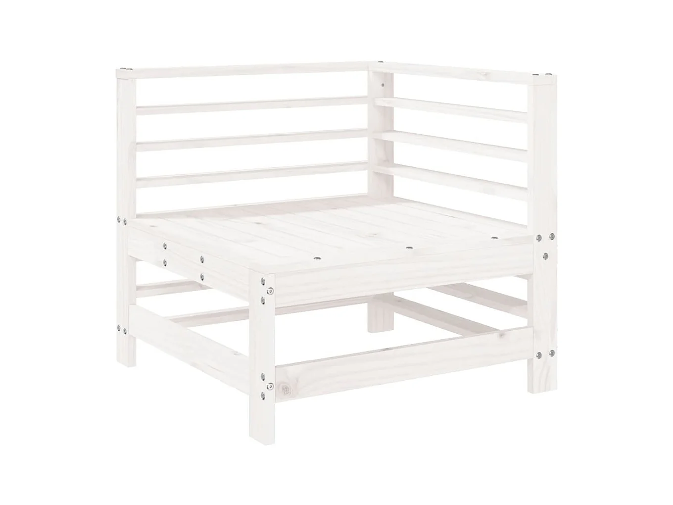 4-tlg. Garten-Sitzgruppe: Sofa + Tisch | Garten-Lounge-Set Weiß Massivholz Kiefer -GKD333667
