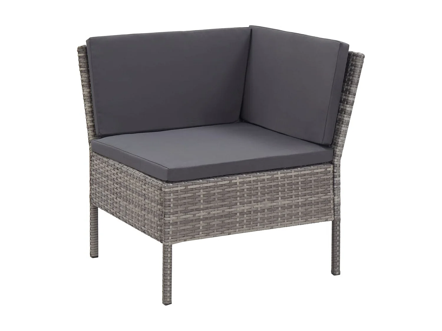 Salon de jardin 3 pcs avec coussins Résine tressée Gris BE27976