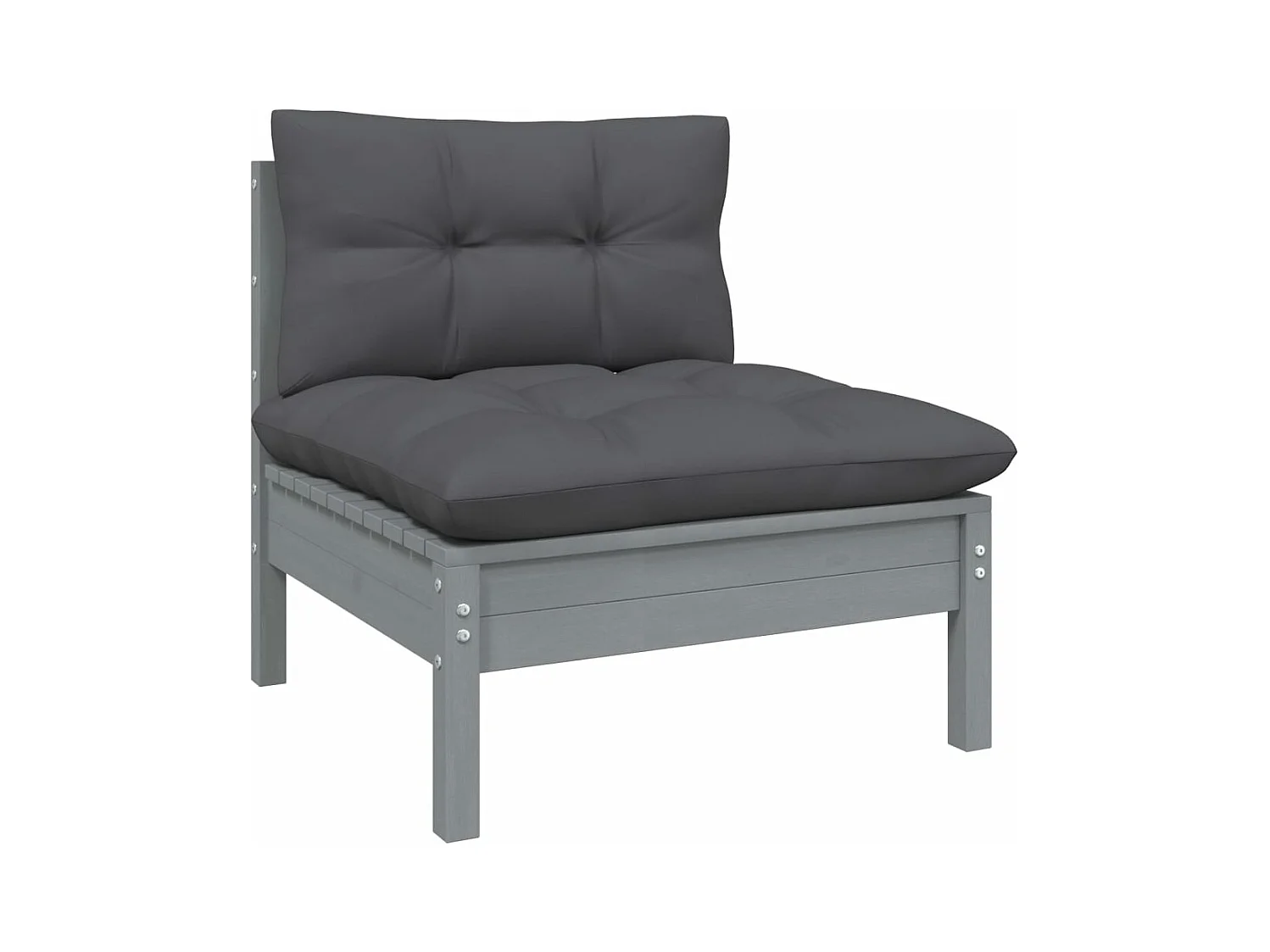 4-tlg. Garten-Sitzgruppe | Garten-Lounge-Set mit Anthrazit Kissen Kiefernholz -GKD274955