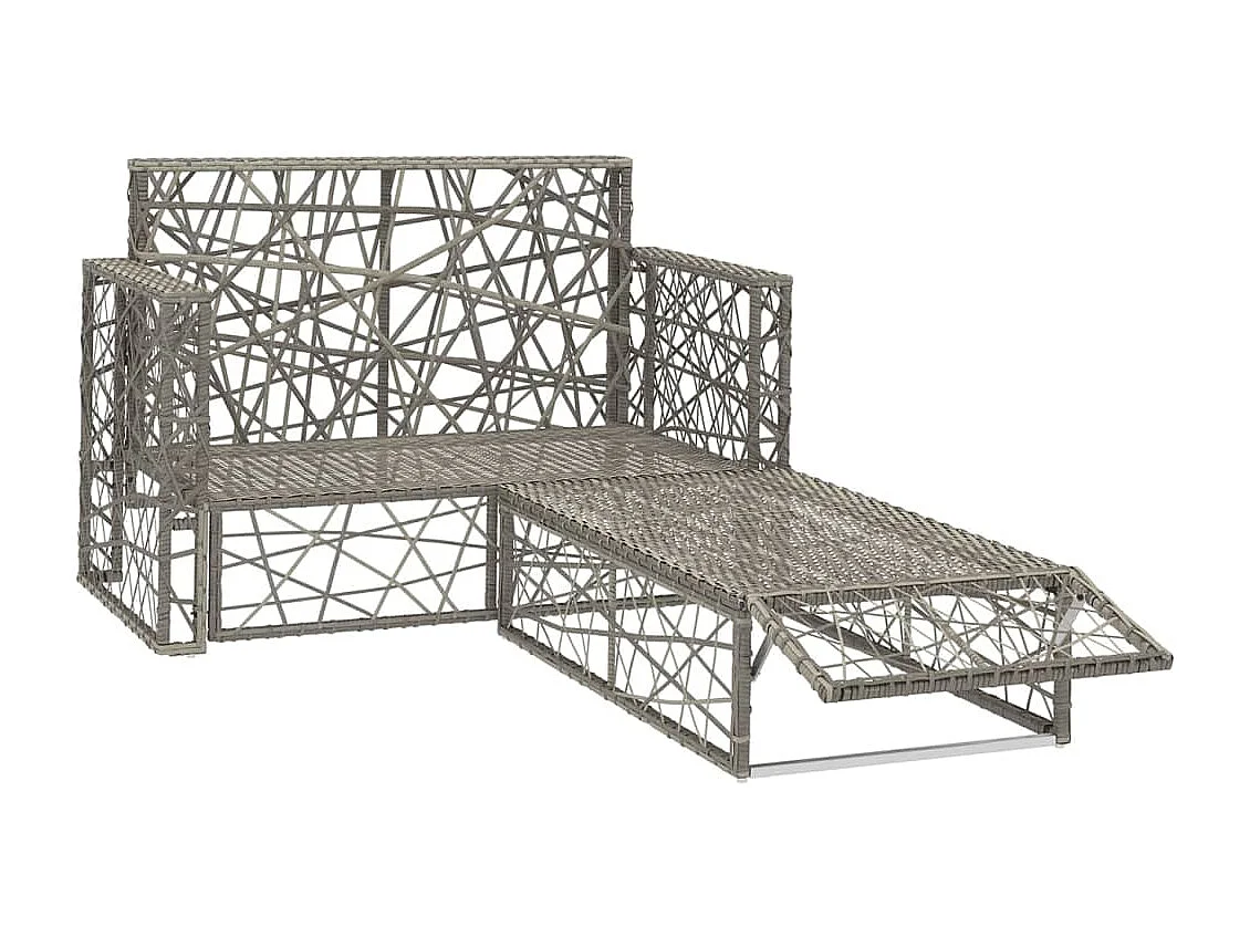 Salon de jardin 2 pcs avec coussins Résine tressée Gris BE50555