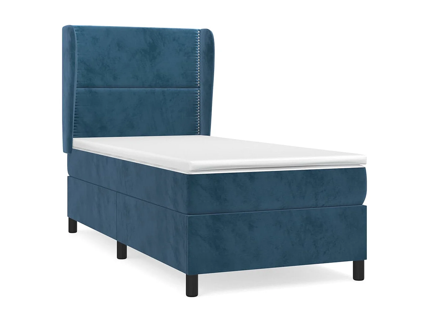Ensemble complet boxspring - 80x200 cm + Sommier à lattes de lit + matelas Bleu foncé Velours FR40673