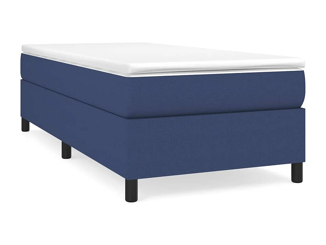 Ensemble complet boxspring - 90x190 cm + Sommier à lattes de lit + matelas Bleu Tissu FR92419