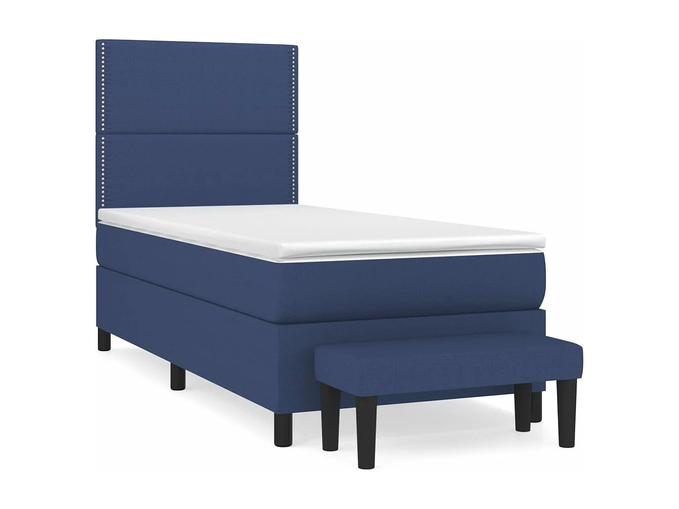 Cama continental com molas+ colchão 90x200 cm tecido azul PT353463