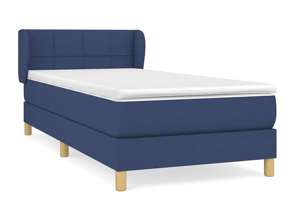 Ensemble complet boxspring - 80x200 cm + Sommier à lattes de lit + matelas Bleu Tissu FR69339