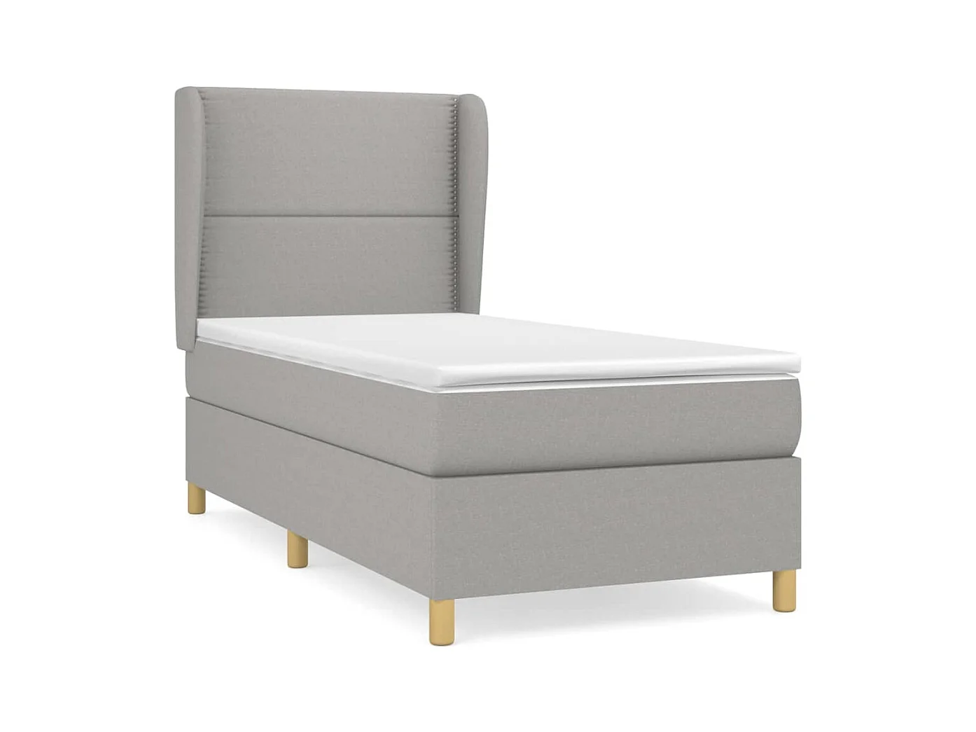 Conjunto Boxspring - 90x190 cm + Somieres + colchón tela gris claro ES44052