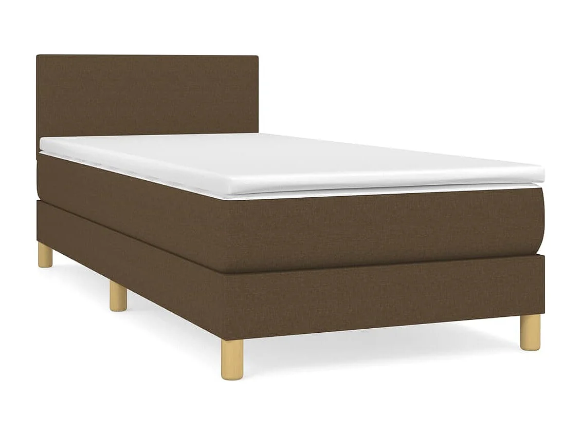 Ensemble complet boxspring - 100x200 cm + Sommier à lattes de lit + matelas Marron foncé  FR52843