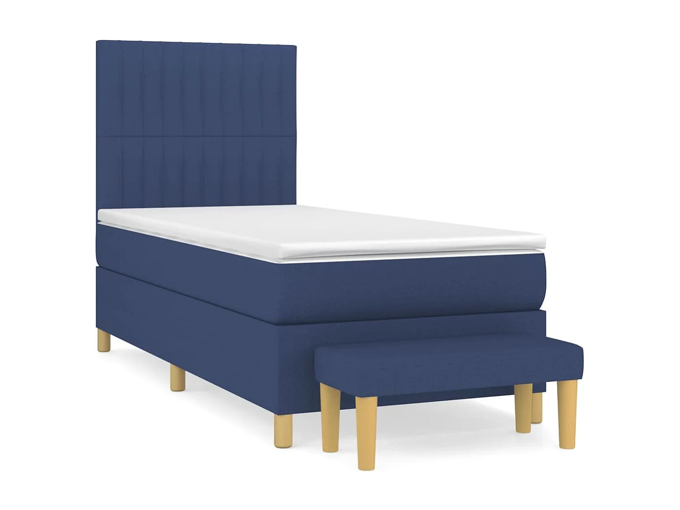 Cama continental com molas+ colchão 90x190 cm tecido azul PT399634