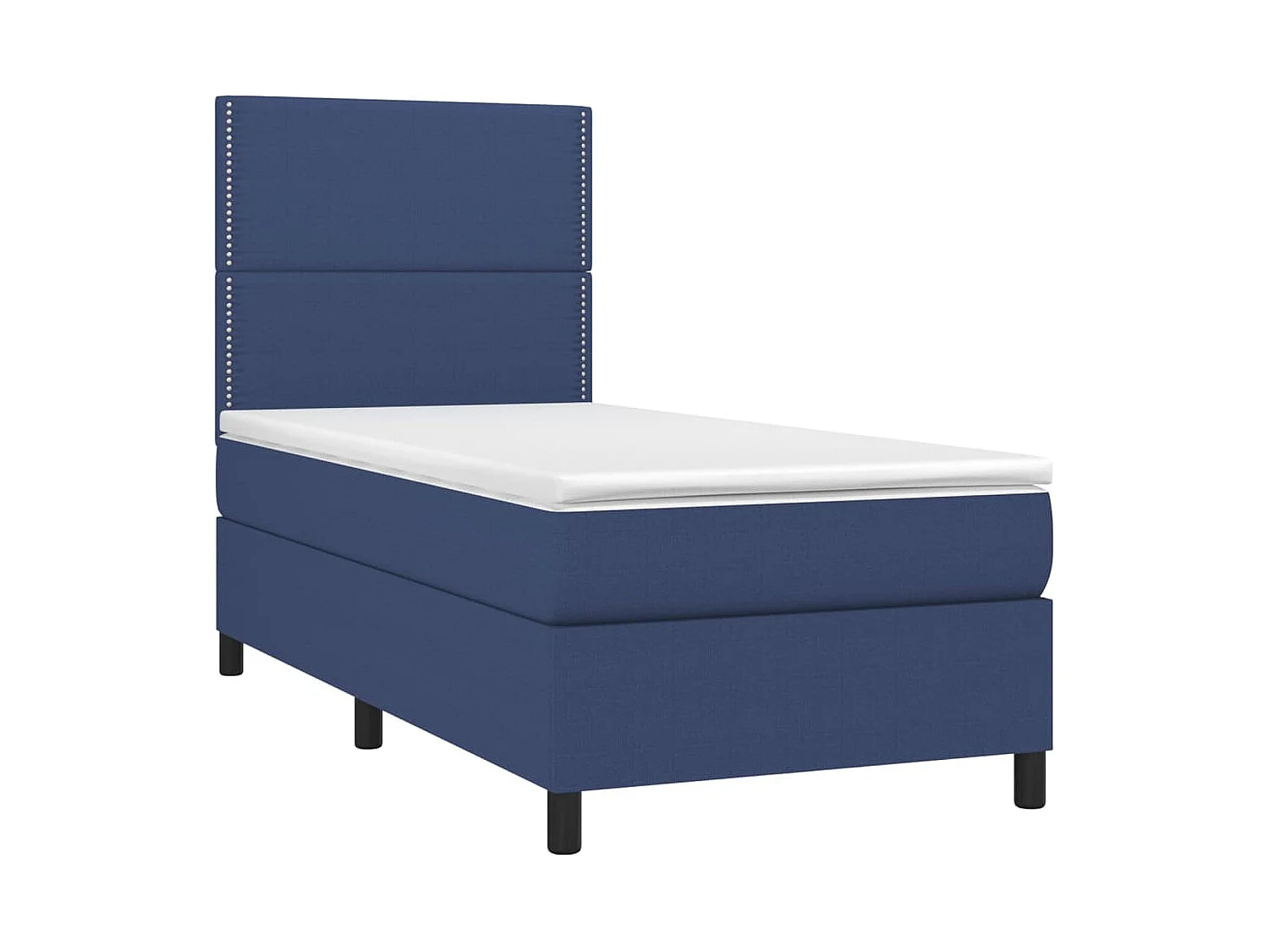 Cama continental c/ colchão e LED 90x190 cm tecido azul PT198718