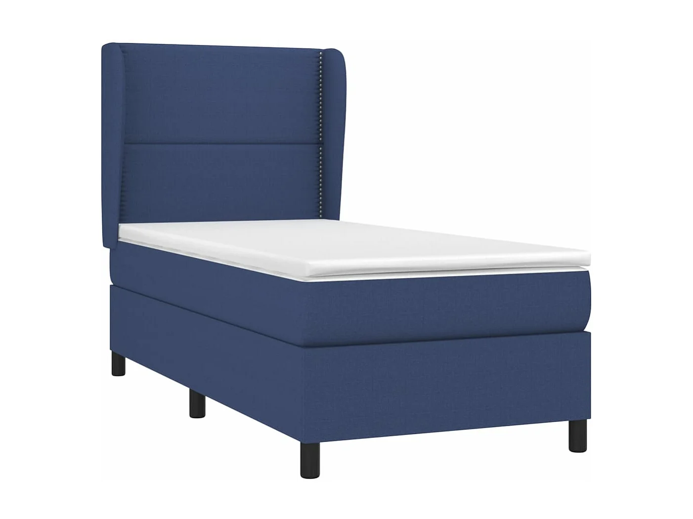 Cama continental com molas+ colchão 90x200 cm tecido azul PT782084