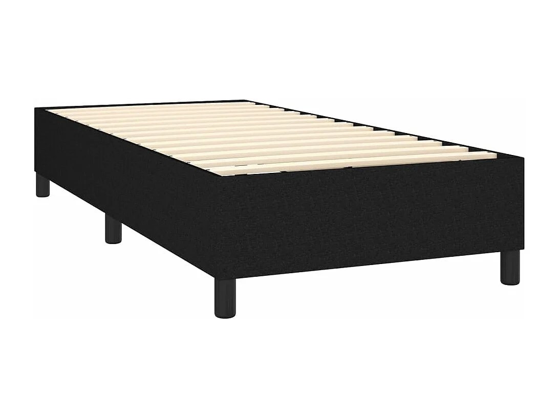 Cama continental c/ colchão e LED 100x200 cm tecido preto PT295697