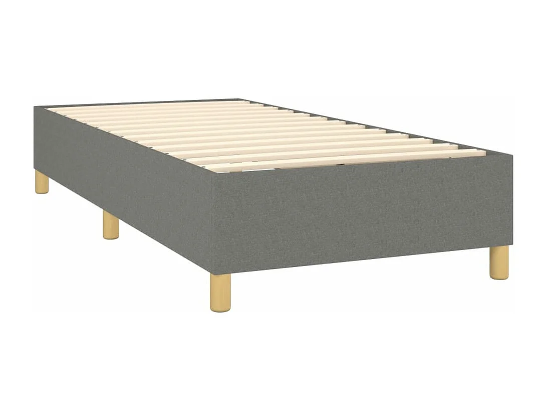 Cama continental com molas+ colchão 90x190 cm tecido cinza-escuro PT400836