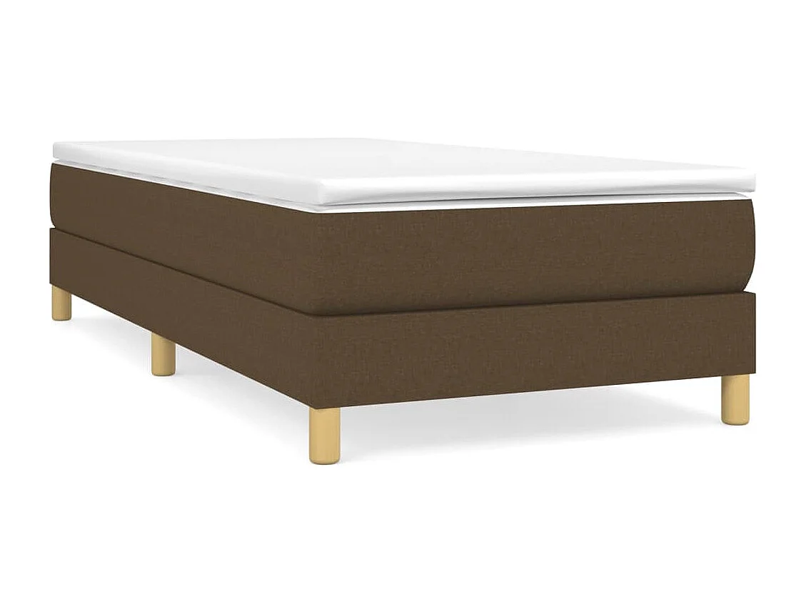 Ensemble complet boxspring - 90x190 cm + Sommier à lattes de lit + matelas Marron foncé  FR77413