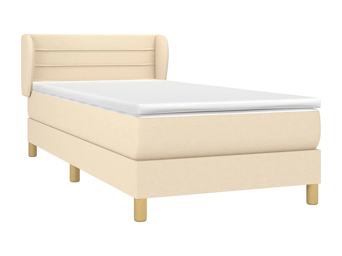 Ensemble complet boxspring - 80x200 cm + Sommier à lattes de lit + matelas Crème Tissu FR98207