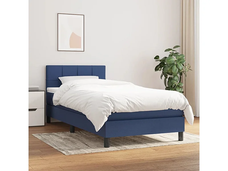 Boxspring met matras stof blauw 80x200 cm NL94036