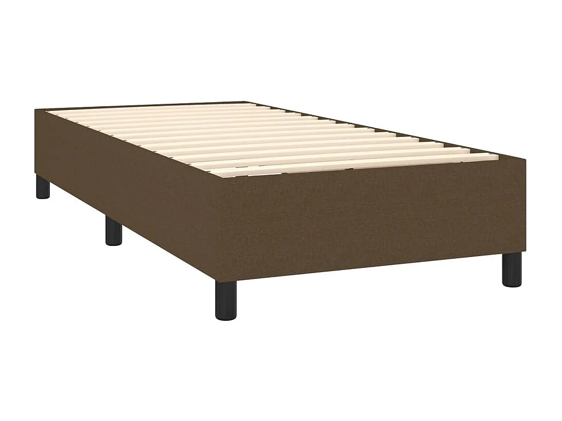 LED-Boxspringbett mit Matratze,Bett für Schlafzimmer Dunkelbraun 100x200 cm Stoff -CFW75063