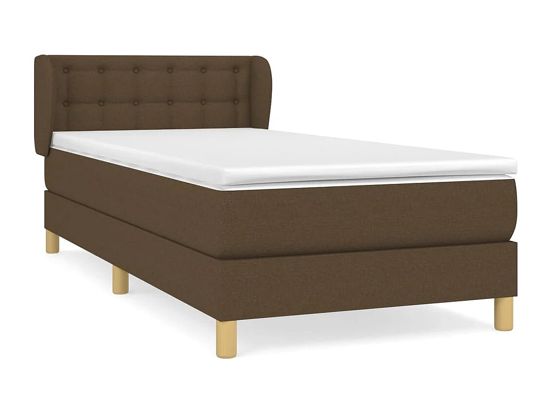 Cama continental com molas+ colchão 90x190 cm tecido castanho-escuro PT331061