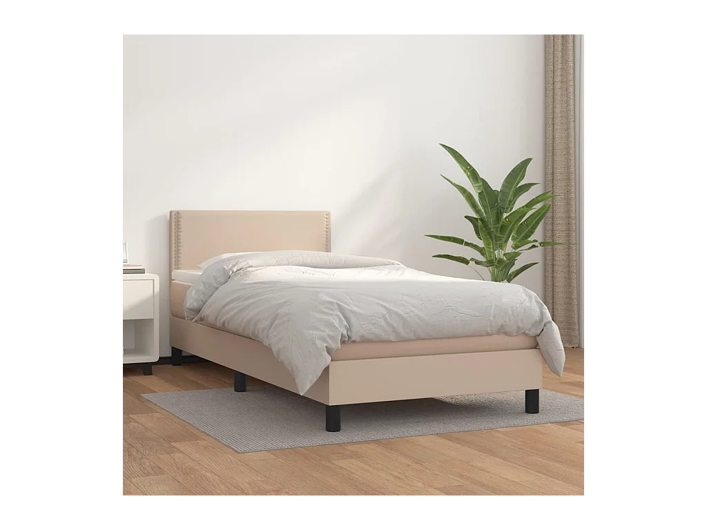 Ensemble complet boxspring - 80x200 cm + Sommier à lattes de lit + matelas Cappuccino  FR47494