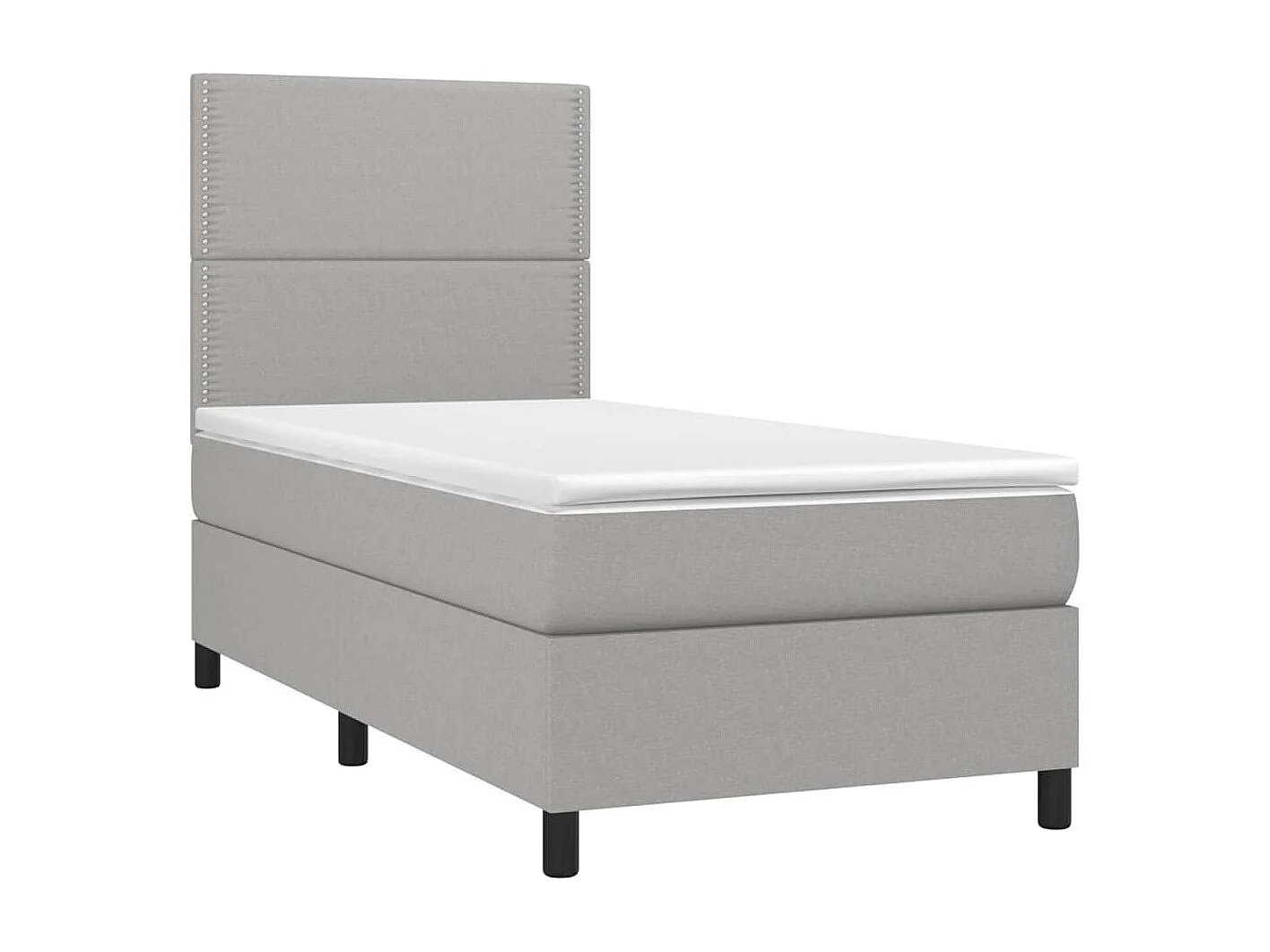Cama continental c/ colchão e LED 90x190 cm tecido cinza-claro PT888300