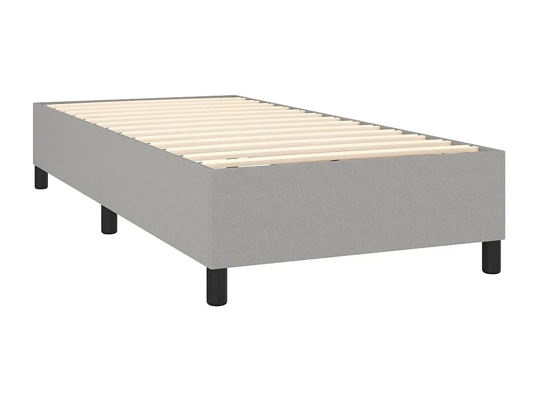 Cama continental c/ colchão e LED 90x190 cm tecido cinza-claro PT888300