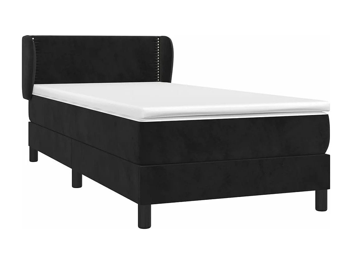 Ensemble complet boxspring - 90x190 cm + Sommier à lattes de lit + matelas Noir Velours FR30157