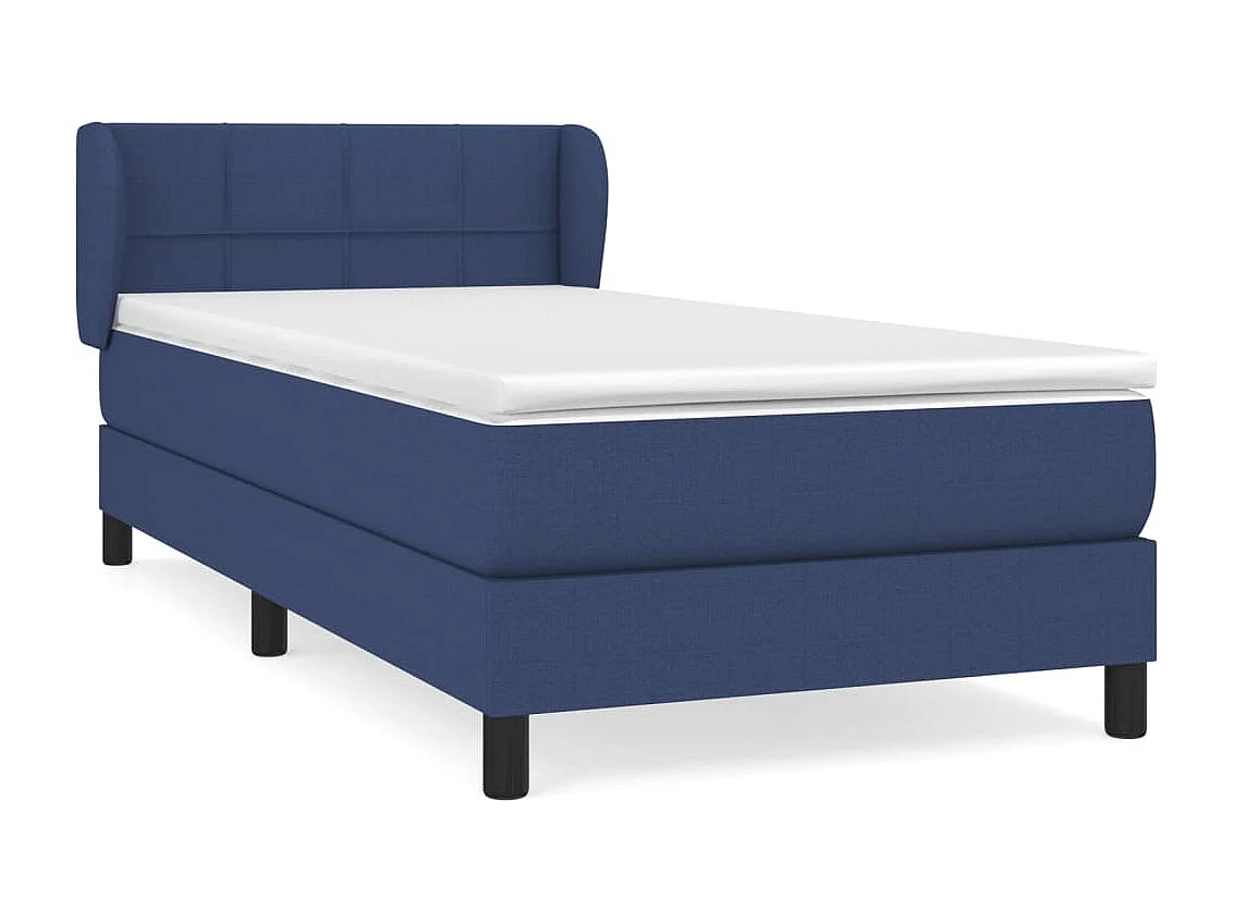 Ensemble complet boxspring - 80x200 cm + Sommier à lattes de lit + matelas Bleu Tissu FR89332