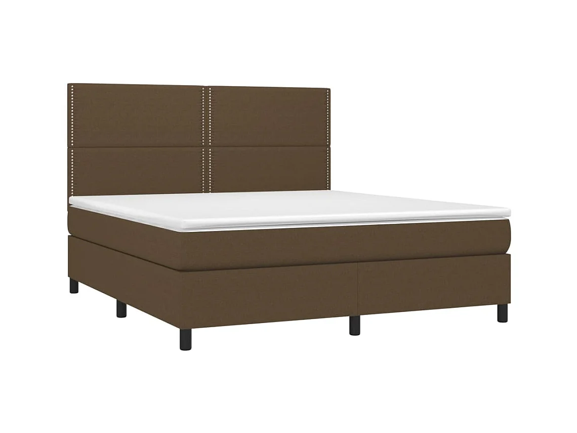 Ensemble complet boxspring - 180x200 cm + sommier à lattes de lit + matelas + LED Marron foncé  FR93312