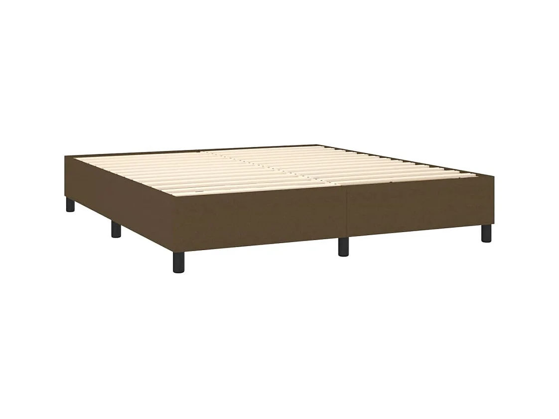 Ensemble complet boxspring - 180x200 cm + sommier à lattes de lit + matelas + LED Marron foncé  FR93312