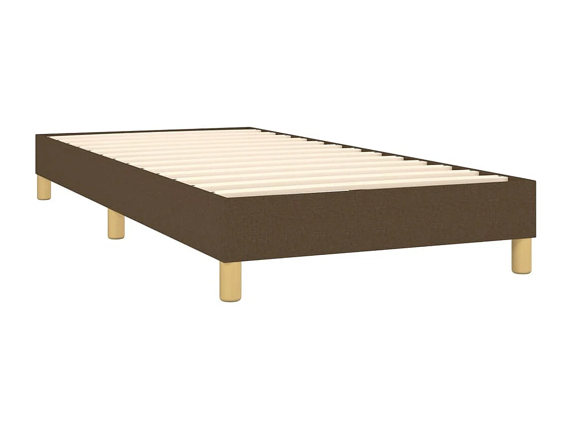 Cama continental c/ colchão/LED 100x200cm tecido castanho-escuro PT773553