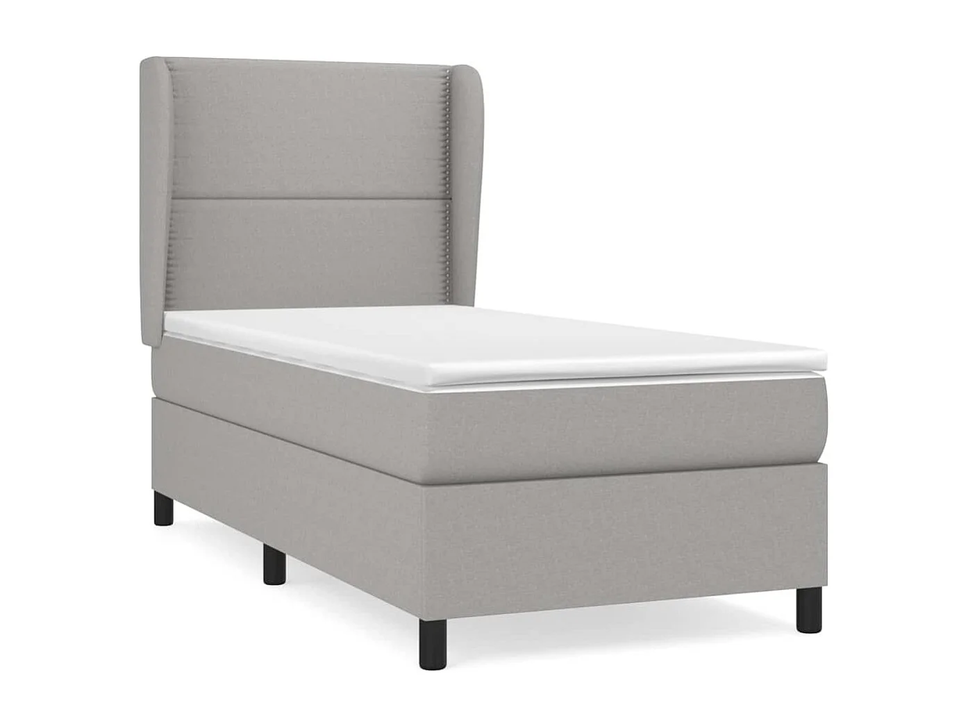 Cama continental com molas+ colchão 90x200 cm tecido cinza-claro PT648319