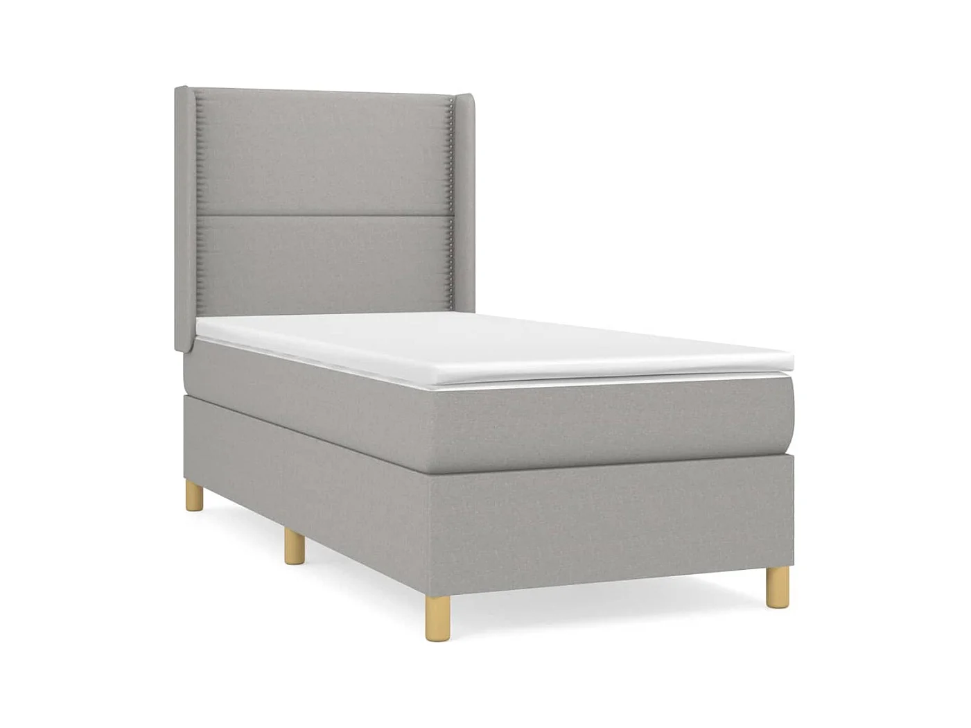 Conjunto Boxspring - 90x190 cm + Somieres + colchón tela gris claro ES44022