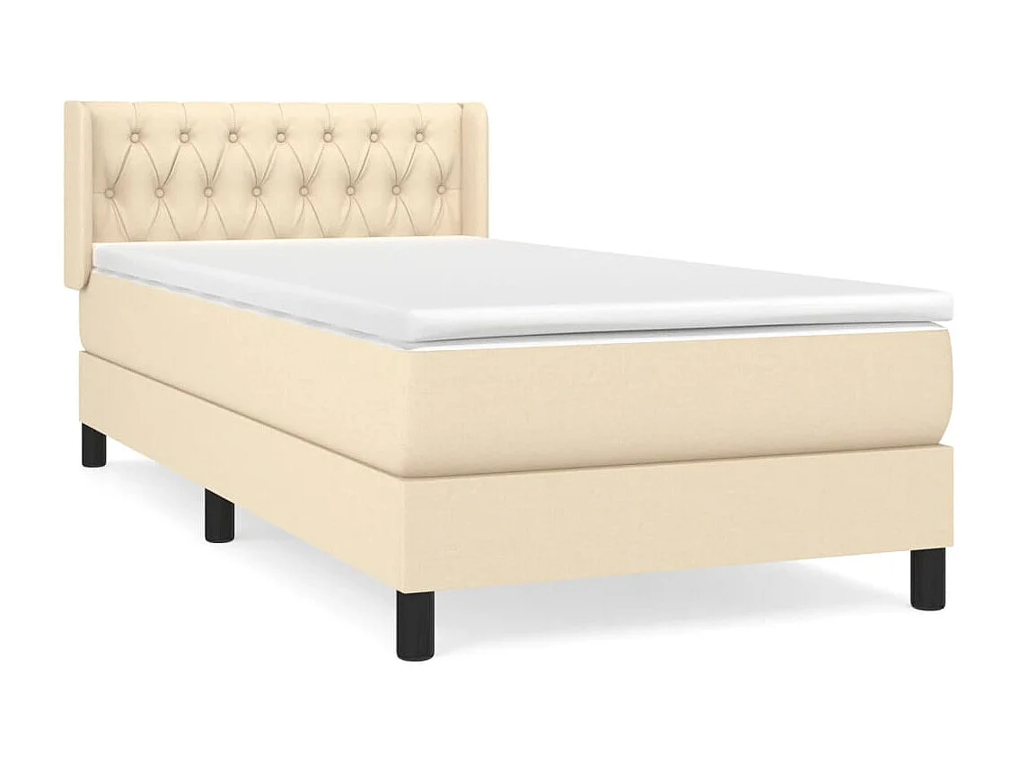 Boxspringbett mit Matratze,Bett für Schlafzimmer Creme 90x190 cm Stoff -CFW46864