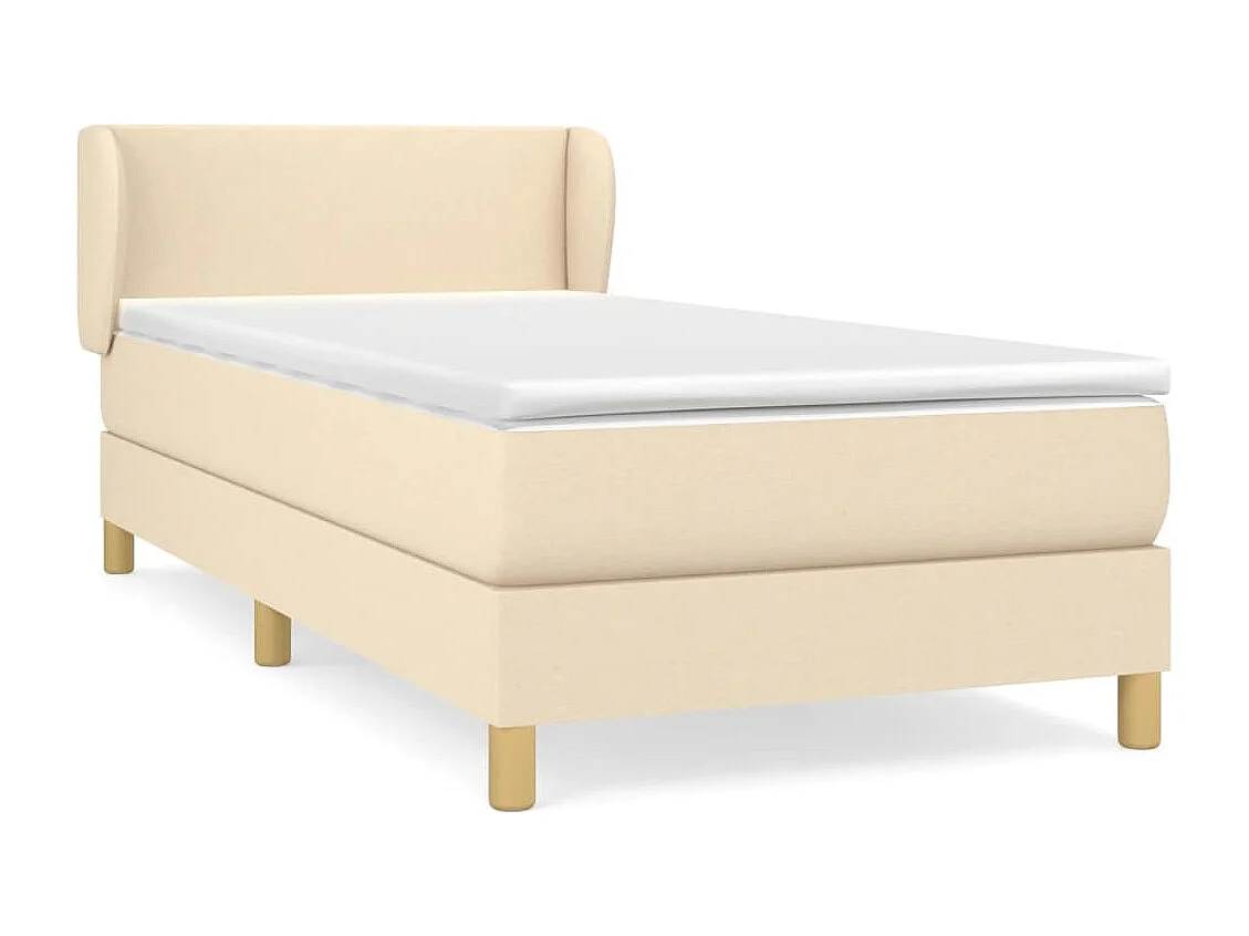Conjunto Boxspring - 80x200 cm + Somieres + colchón tela color crema ES45840
