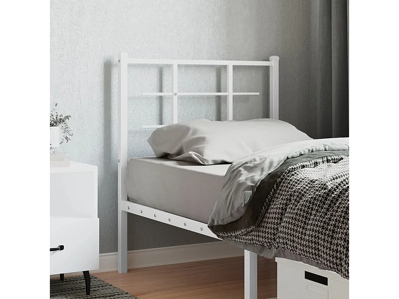 Cabeceira de cama 75 cm metal branco PT365663