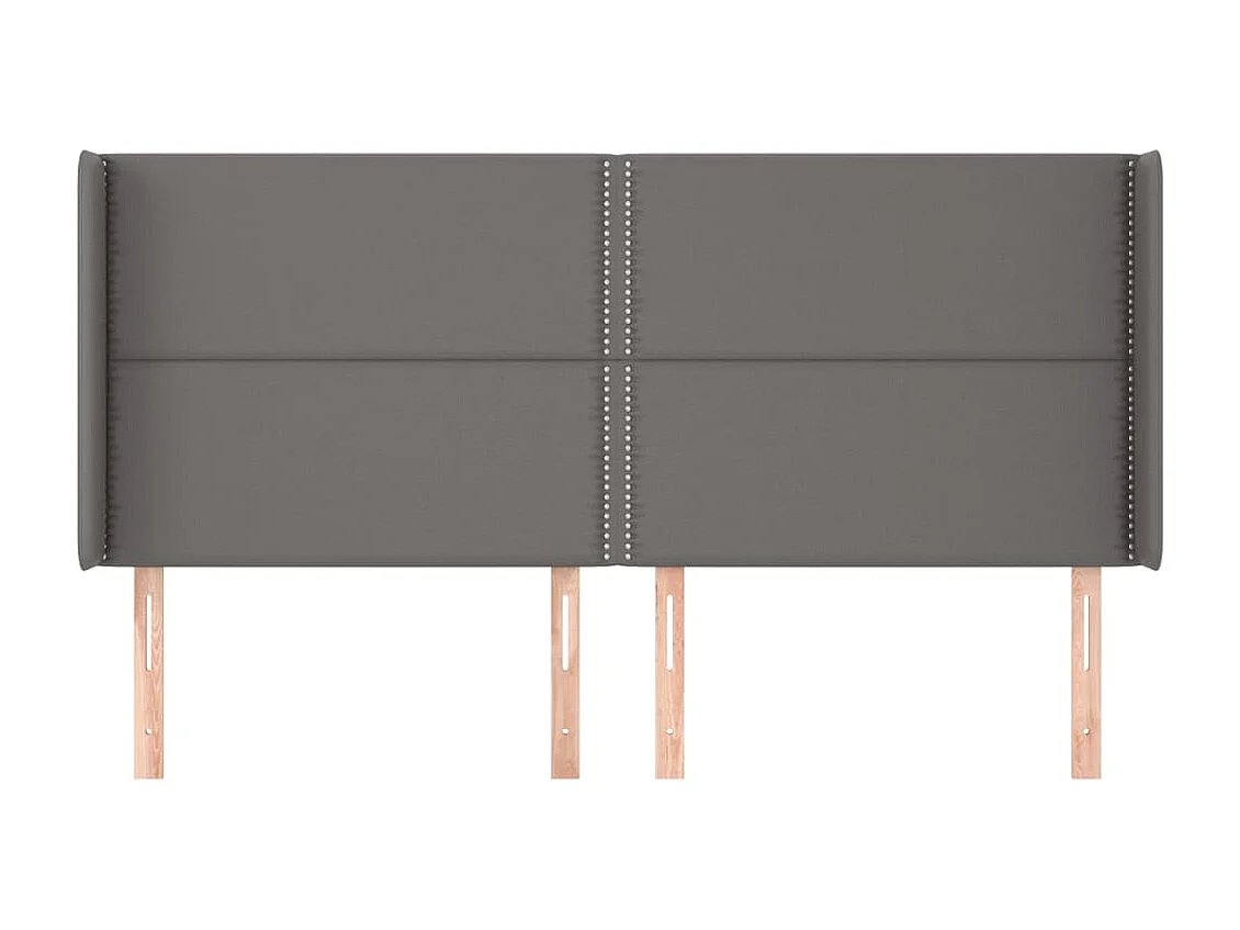 Tête de lit avec oreilles Gris 203x16x118/128 cm Similicuir QED37761