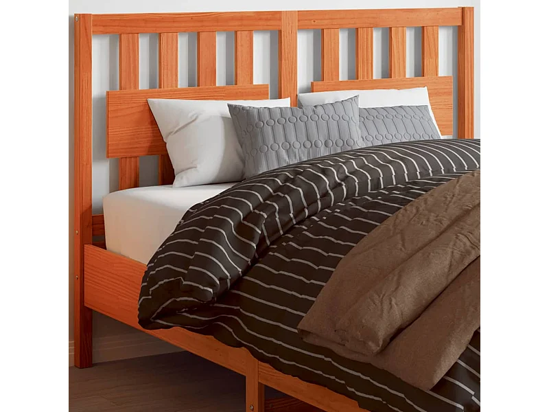 Tête de lit cire marron 135 cm bois massif de pin QED58623