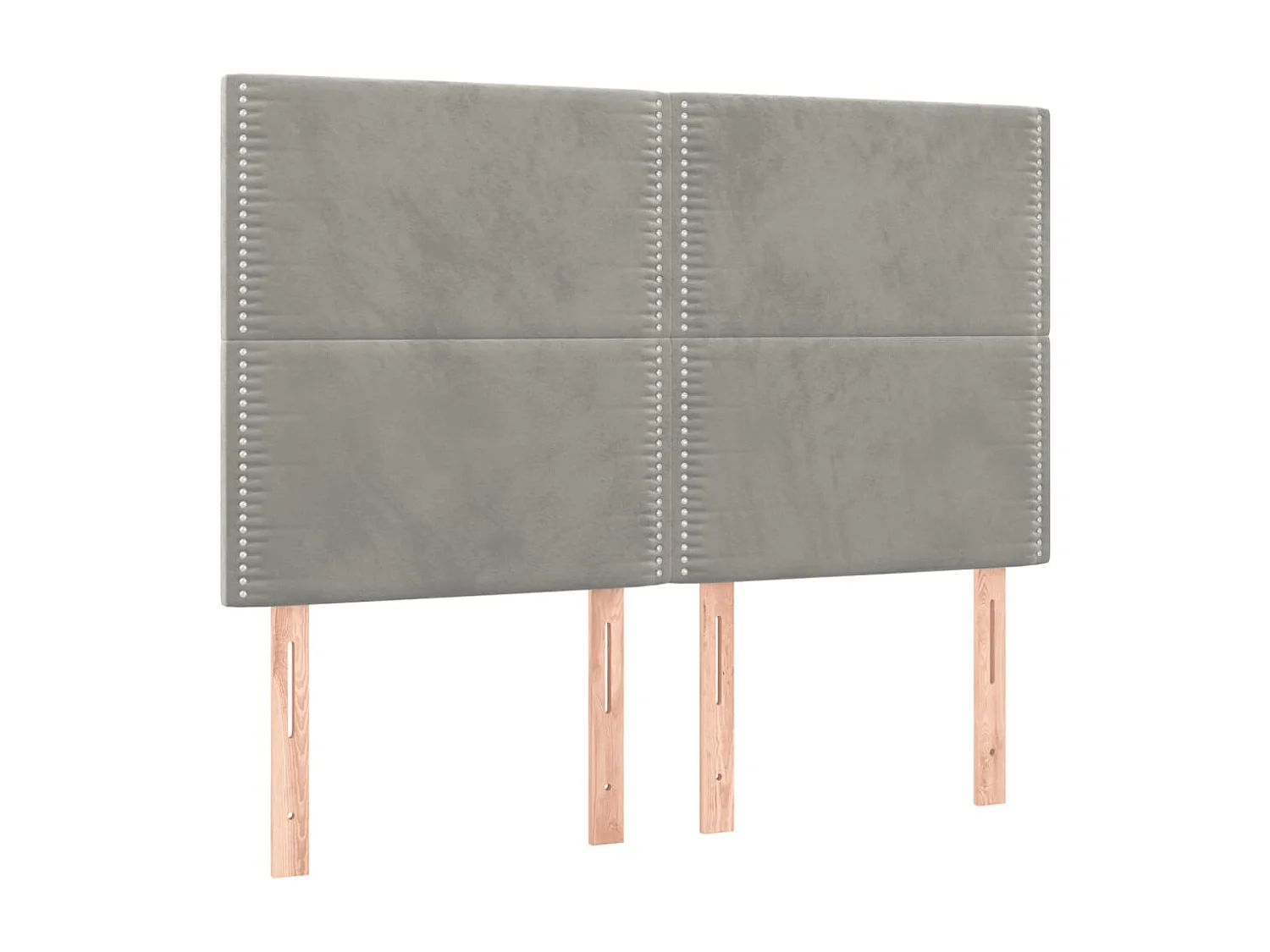 Hoofdbord LED 144x5x118/128 cm fluweel lichtgrijs NL382919