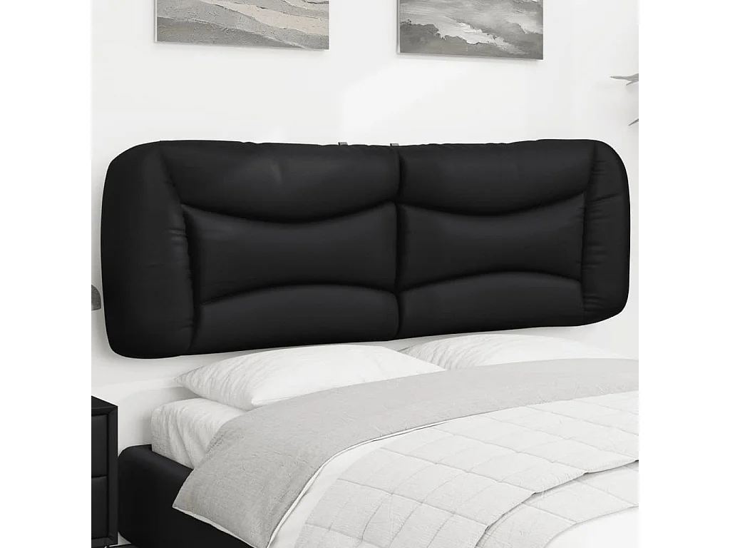 Tête de lit-Coussin noir 160 cm similicuir QED17848