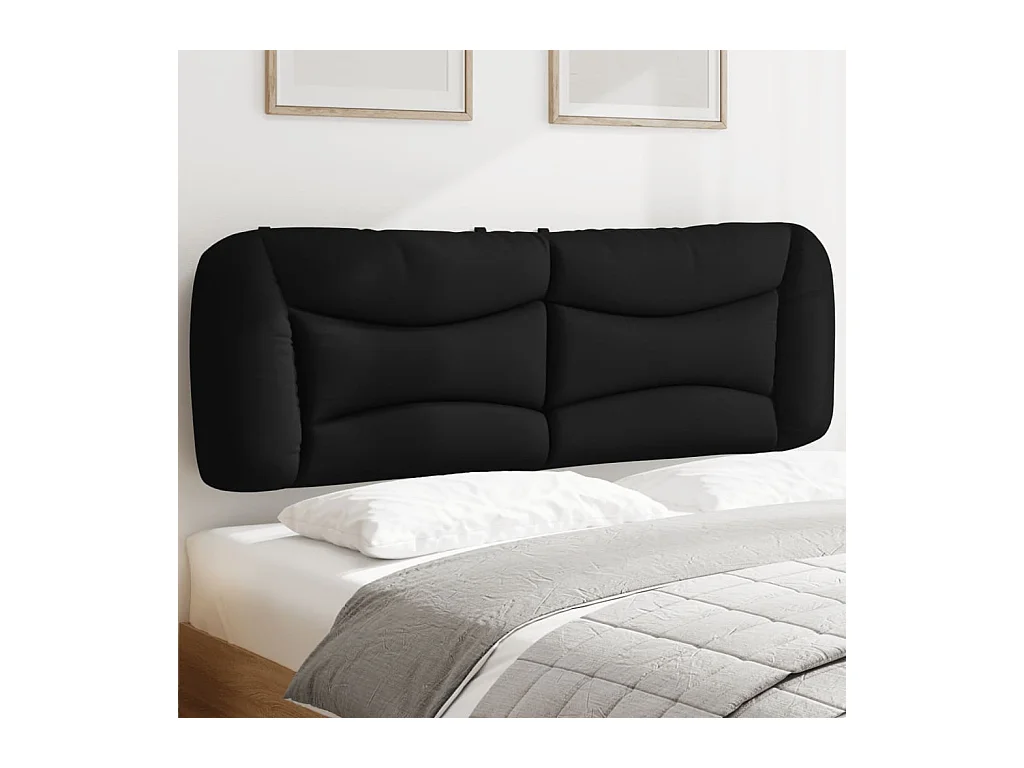 Tête de lit-Coussin noir 160 cm tissu QED66845