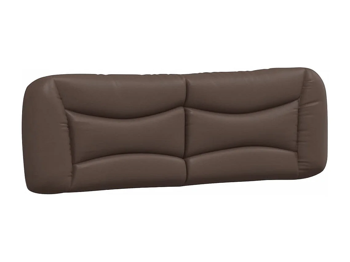 Almofadão de cabeceira 160 cm couro artificial castanho PT993514