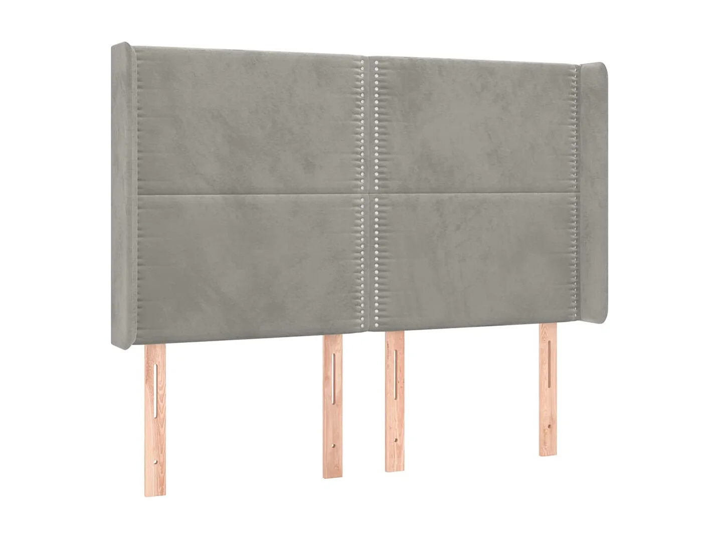 Tête de lit avec oreilles Gris clair 147x16x118/128 cm Velours QED31037