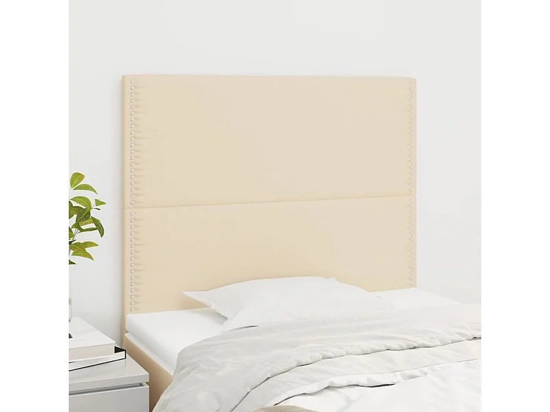 Têtes de lit 2 pcs Crème 100x5x78/88 cm Tissu QED21942