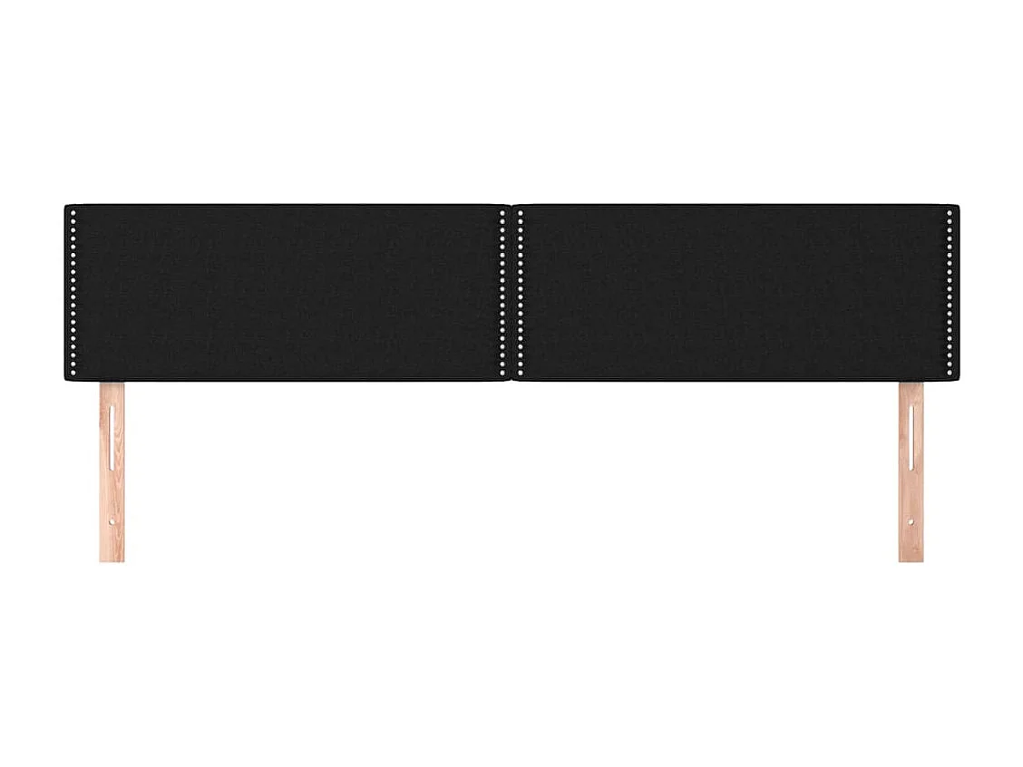 Cabeceros 2 unidades de tela negro 100x5x78/88 cm ES60494