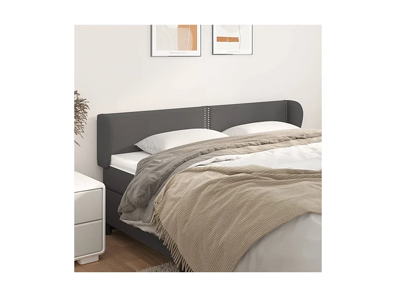 Testiera | Testata del letto ad Orecchio Grigio 203x23x78/88 cm in Similpelle