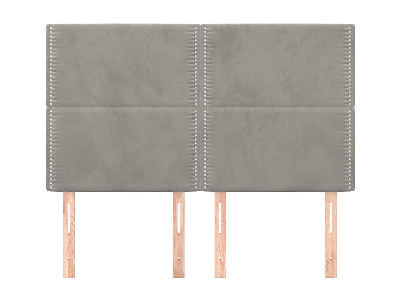 Têtes de lit 4 pcs Gris clair 72x5x78/88 cm Velours QED15044